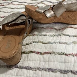 Born Silver Wedge Shoes Elegant Comfort